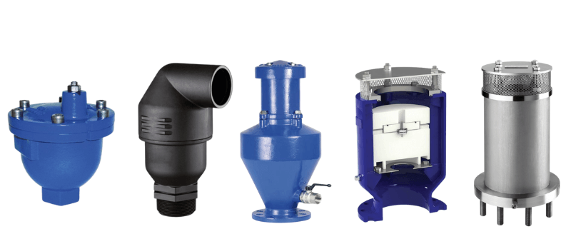 Collage of various different air valve models.