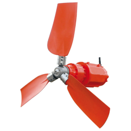 Horizontal submersible mixer with propellers