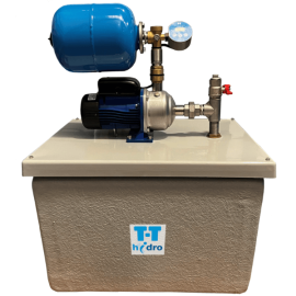 Cat 5 Booster Set for potable water with smart pressure controller and pressure vessel.