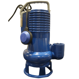 DG bluePRO submersible sewage pump with float switch and vertical discharge.