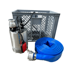Liberator 400 submersible pump and layflat hose for emergency dewatering.