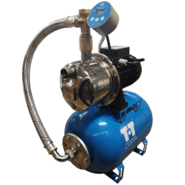 Hidro domestic booster set with smart pressure switch, pump and pressure vessel.