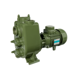 A SAER AP Centrifugal Self Priming pump, dark green in colour.