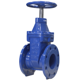 Ductile iron resilient seat wedge gate valve with handwheel.