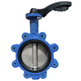 Lugged and tapped butterfly valve with notched lever operation.