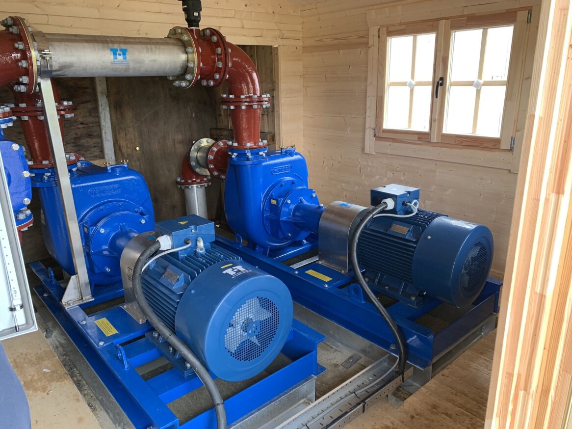 Cuatom pumps with pipework and valves.